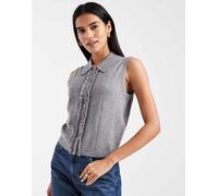 Levi's - Canotta soffice in maglia grigia con volant-Grigio XS