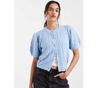 Levi's - Cardigan a maniche corte in maglia traforata celeste chiaro-Blu S