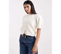Levi's - Cardigan a maniche corte in maglia traforata color crema-Bianco L