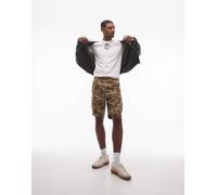 Levi's - Carrier Duck - Pantaloncini cargo mimetici color cuoio e kaki in ripstop-Marrone W30