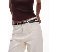 Levi's - Cintura in pelle nera con borchie-Nero 80 cm