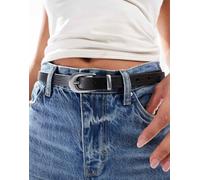 Levi's - Cintura in pelle nera stile western-Nero 100 cm