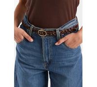 Levi's - Cintura skinny intrecciata in pelle marrone 70 cm