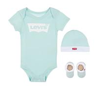 Levi's Classic Batwing Infant Hat Bodysuit Bootie Set 3Pc, Tutina per bambino e neonato Unisex - Bimbi 0-24, Bianco (Pastel Turquoise), 24 mesi
