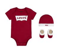 Levi's Classic Batwing Infant Hat Bodysuit Bootie Set 3Pc, Tutina per bambino e neonato Unisex - Bimbi 0-24, Rosso (Levis Red), 6-12 mesi