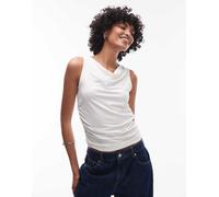 Levi's - Clea - Top senza maniche bianco arricciato con scollo ad anello M
