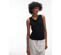 Levi's - Clea - Top senza maniche nero arricciato con scollo ad anello XS