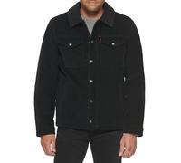 Levi's Corduroy Sherpa Lined Trucker Jacket (Regular & Big & Tall Sizes) Giacca di Jeans, Nero, Medium Uomo