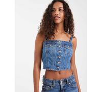 Levi's - Corsetto di jeans blu medio con tasche frontali L