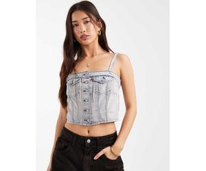 Levi's - Corsetto in denim con tinta rosa e tasche frontali S