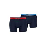Levi's Cotone Organico Colleagic Boxer Briefs, Navy Red Combo, M (Pacco da 2) Uomo