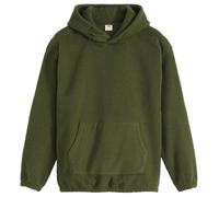 Levi's - Felpa con cappuccio in pile borg verde scuro con logo tono su tono M