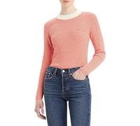 Levi's Crew Rib Sweater, Donna, Vanilla Stripe Flame Scarlet, S