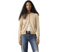 Levi's Donna Cardigan con Scollo Rotondo, Morbido, Beige (Paris Stripe Curds W), S