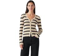 Levi's Donna Cardigan Tulip con Scollo a V, Slim Fit, Beige (Redwood Stripe Creme), S