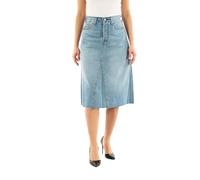 Levi's - Gonna di jeans lunga svasata e destrutturata blu medio a vita alta W26