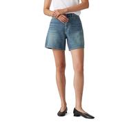Levi's Donna High Rise Baggy Shorts aus Leinen Denim Stop Flaxing Short Blue 23