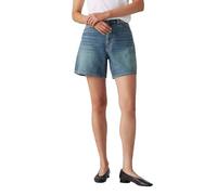 Levi's Donna High Rise Baggy Shorts aus Leinen Denim Stop Flaxing Short Blue 25