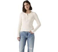 Levi's Donna Maglietta a Maniche Lunghe Dry Goods Henley Waffle Parzialmente Elasticizzata, Slim Fit, Bianco Sporco (Gardenia), L