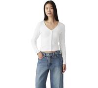 Levi's Donna Maglietta a Maniche Lunghe Muse con Scollo a V, Slim Fit, Bianco (White +), S