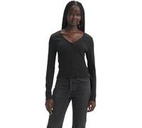 Levi's Donna Maglietta a Maniche Lunghe Muse con Scollo a V, Slim Fit, Nero (Caviar), XXS