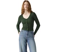 Levi's Donna Maglietta a Maniche Lunghe Muse con Scollo a V, Slim Fit, Verde (Mountain View), L