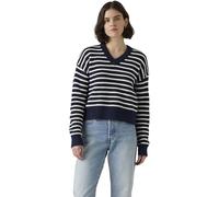 Levi's Donna Reese Pullover mit V-Ausschnitt Parisienne Stripe Peacoat Cotton Blue S