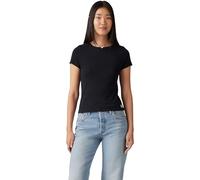 Levi's Donna T-Shirt Dry Goods Pointelle Tee a Costine, Slim Fit, Nero (Anthracite Night), S