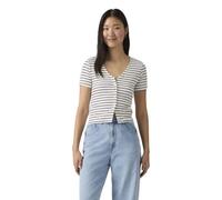 Levi's Donna T-Shirt Muse Tee con Scollo a V, a Costine, Blu (Penelope Stripe Peac), M