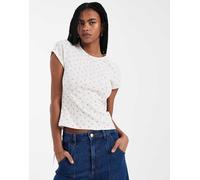 Levi's - Dry Goods - T-shirt baby traforata a fiorellini-Bianco S