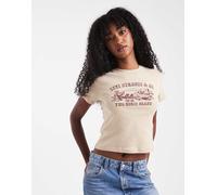 Levi's - Essential - T-shirt marrone chiaro con logo sportivo S