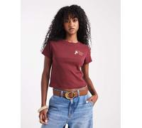 Levi's - Essential - T-shirt sportiva bordeaux con grafica stile western-Rosso L
