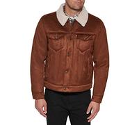 Levi's Faux Leather Classic Trucker Jacket Giacca in Ecopelle, Montone Sintetico Marrone, M Uomo