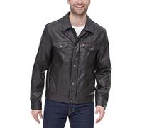 Levi's Faux Leather Classic Trucker Jacket Giacca in Ecopelle, Nuovo Marrone Scuro, M Uomo