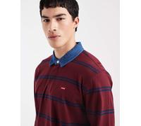 Levi's felpa classica a righe da rugby rossa-Rosso XL