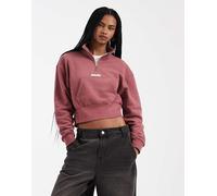 Levi's - Felpa color bacca con logo e cerniera lampo corta-Rosso XL