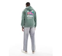 Levi's - Felpa comoda verde scuro con cappuccio e stampa "Off Beets" sul retro M