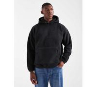 Levi's - Felpa con cappuccio nera in pile borg con logo tono su tono-Nero S