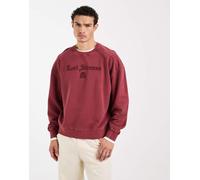 Levi's - Felpa girocollo squadrata color rosso scuro con logo ricamato M