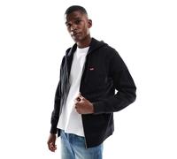 Levi's - Felpa nera con cappuccio, zip e logo batwing originale-Grigio M