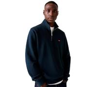 Levi's felpa originale con mezza zip logo batwing in blu navy