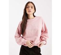Levi's - Felpa squadrata rosa lavaggio vintage con grafica L