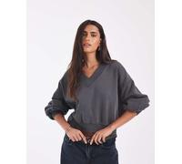 Levi's felpa vintage con scollo a V in grigio scuro-Nero XS