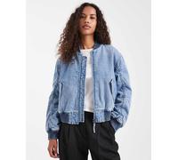 Levi's - Giacca bomber in denim blu medio stile western S