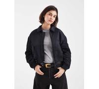 Levi's - Giacca bomber nera in nylon con maniche increspate-Nero XS