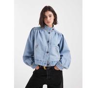 Levi's - Giacca corta vintage in denim azzurra-Verde L