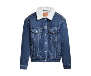 Levi's - Giacca Trucker Sherpa Ex-Boyfriend - -Jackets -Donna -Blu -M