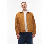 Levi's - Giacca trucker stile western in camoscio color cuoio e pile-Marrone M