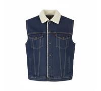 Levi's Gilet Uomo Denim Blu Sherpa Foderato Big E Bottone Trucker L Regular