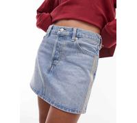 Levi's - Gonna di jeans azzurra decorata con logo-Blu W27